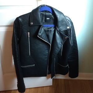 Asos Black Faux Leather Jacket Size 10